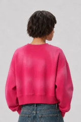 Women's Fall Vintage Gradient Cropped Crew Neck Sweatshirt