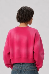 Women's Fall Vintage Gradient Cropped Crew Neck Sweatshirt