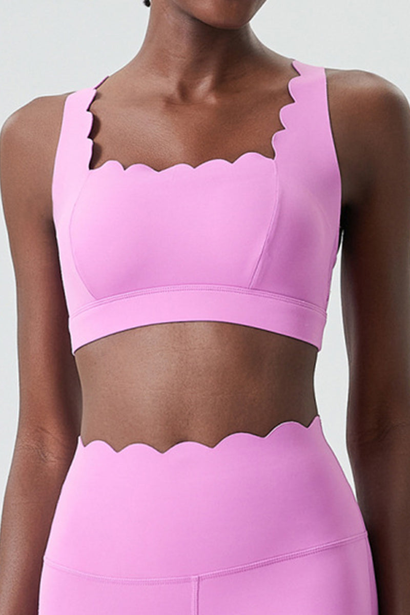 Women Wave Liquid Seamless High Stretch Midweight Yoga Set - Removable Cup Bra & Contoured Tights