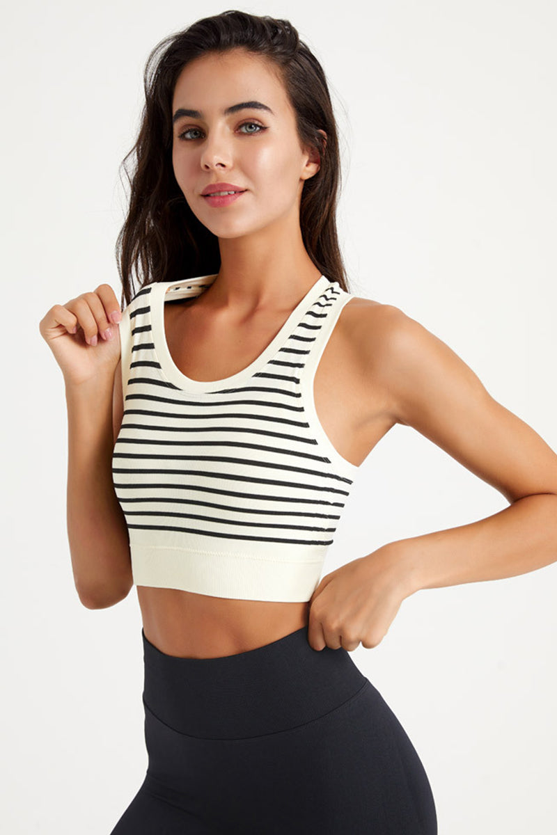 Striped I-Back Sports Bra