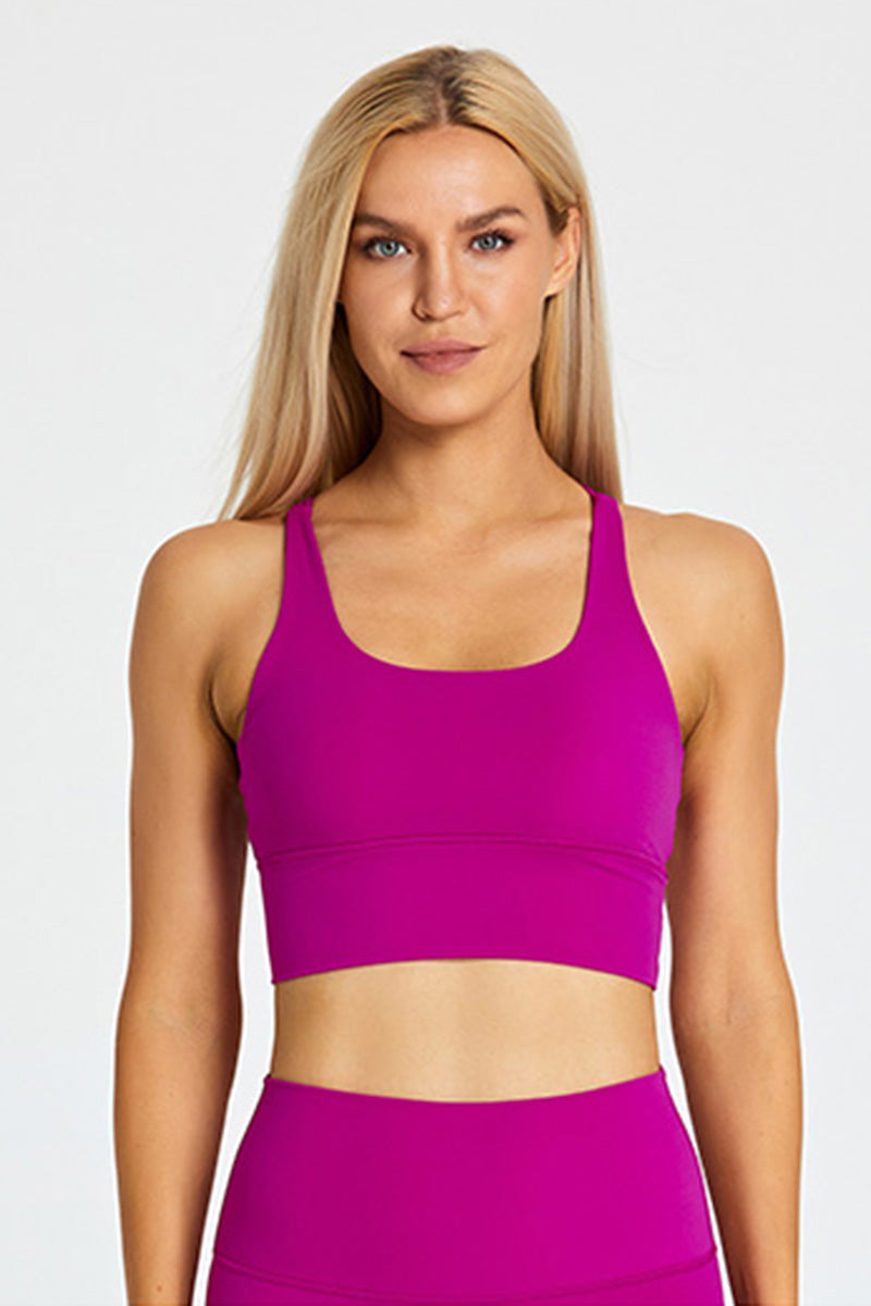 Detachable Chest Pad Cross-Back Sports Bra