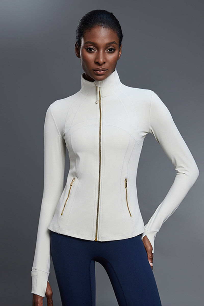Women Slim-Fit Stretch Yoga Cycling Running Workout Jacket