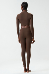 Women's Petal Long Sleeve Crop Top And Leggings Two-Piece Set