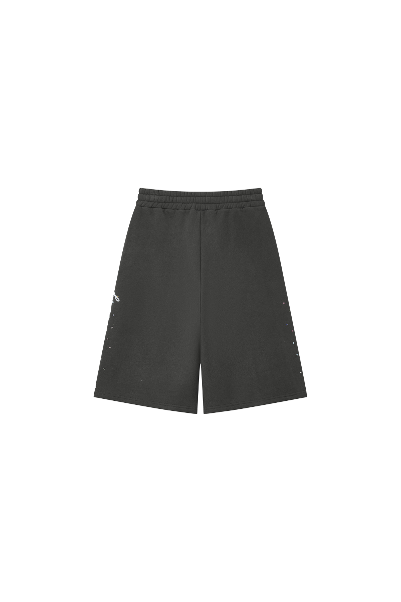 Men's Streetwear Print Rhinestone Loose Casual Five Inch Short
