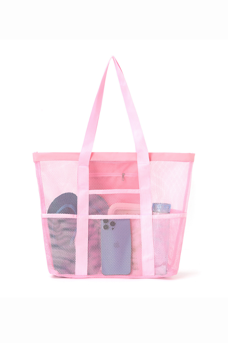 Women's Summer Solid Large Capacity Mesh Sports Bag