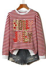 Women's Fall Christmas Festival Stripe Printed Pullover