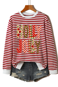 Women's Fall Christmas Festival Stripe Printed Pullover