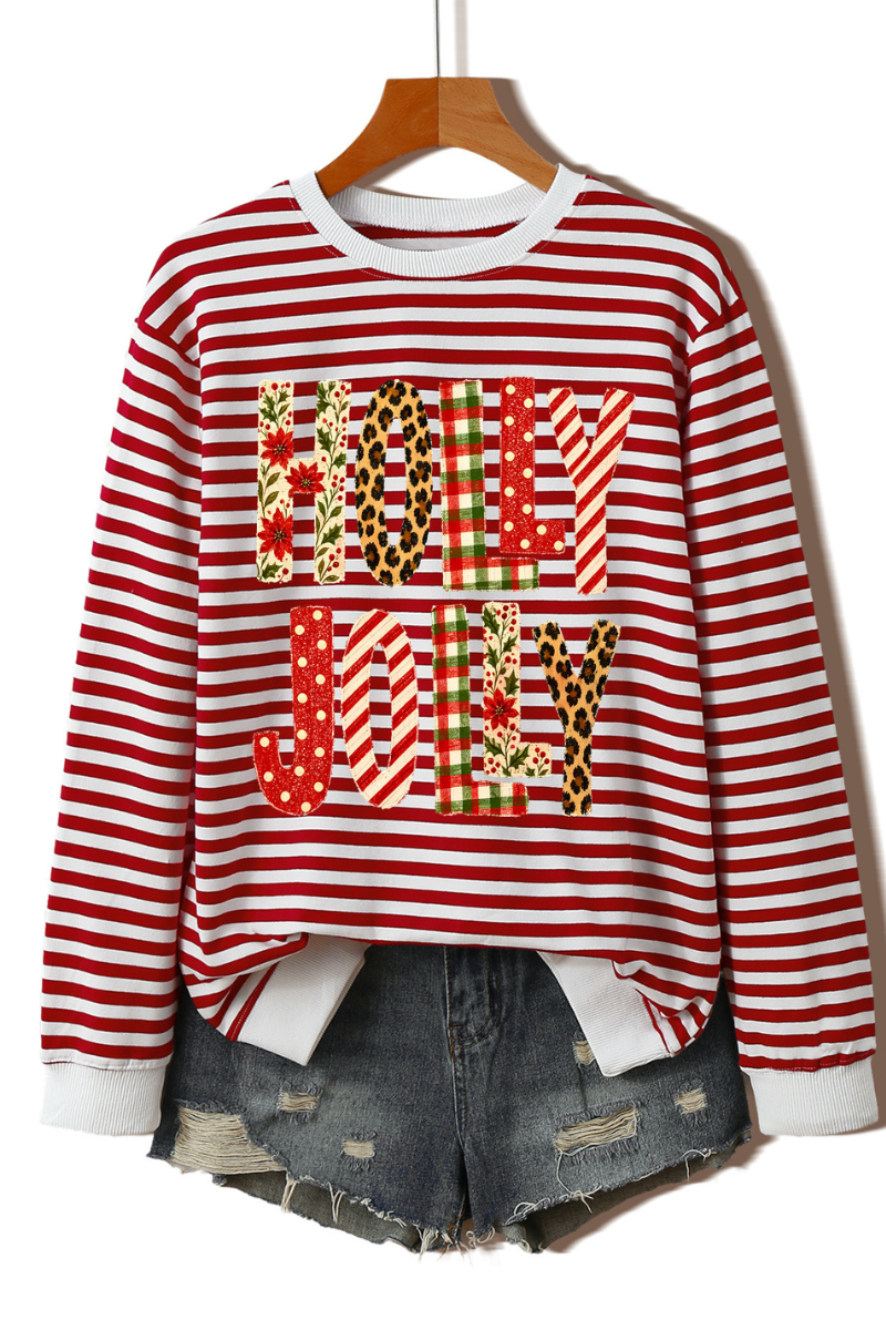 Women's Fall Christmas Festival Stripe Printed Pullover