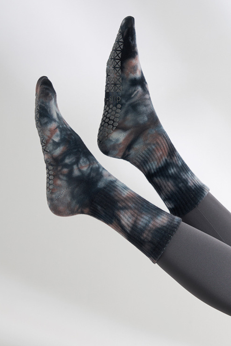 Women's Ombre Gradient Crew Yoga Grip Full-Toe Socks