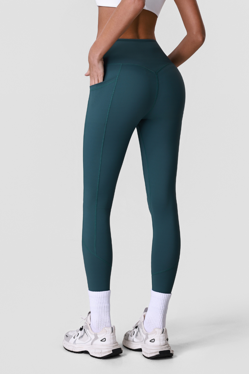 Women's Sports Side Pocket Hip-Lifting Solid Yoga Leggings