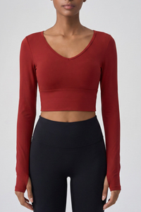 Women's Butterfly Cutout Back Padded Cropped Yoga Top