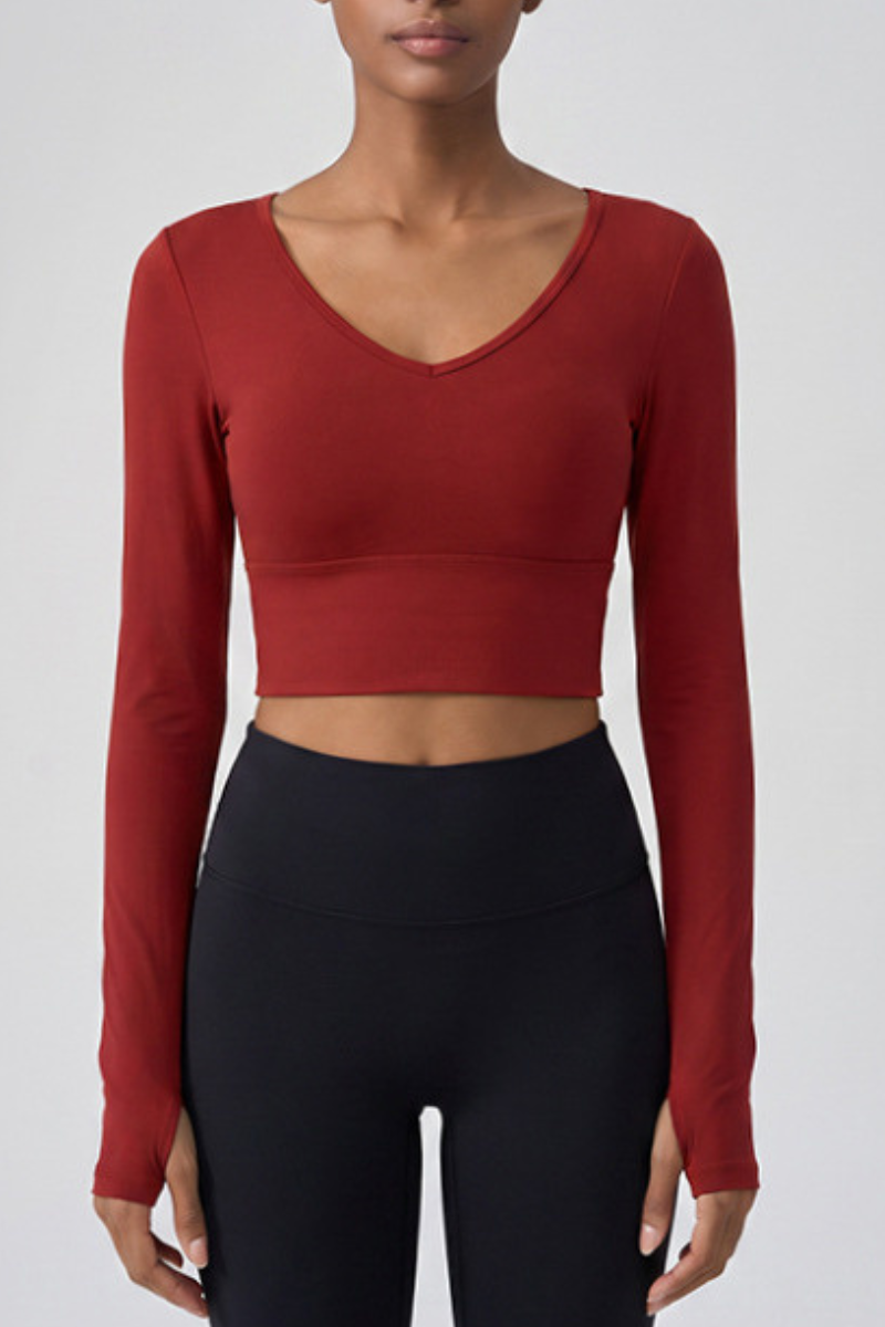Women's Butterfly Cutout Back Padded Cropped Yoga Top