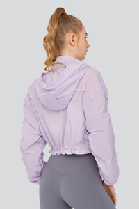 Women's Summer Light Sunscreen Cropped Drawstring Jacket