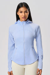 Women Cooling Uv50+ Slim-Fit Convertible Hood Outdoor Sun Protection Jacket