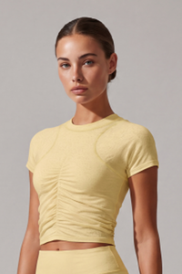Women’s Summer Pleated Cropped Slim Fit Sport T-shirt