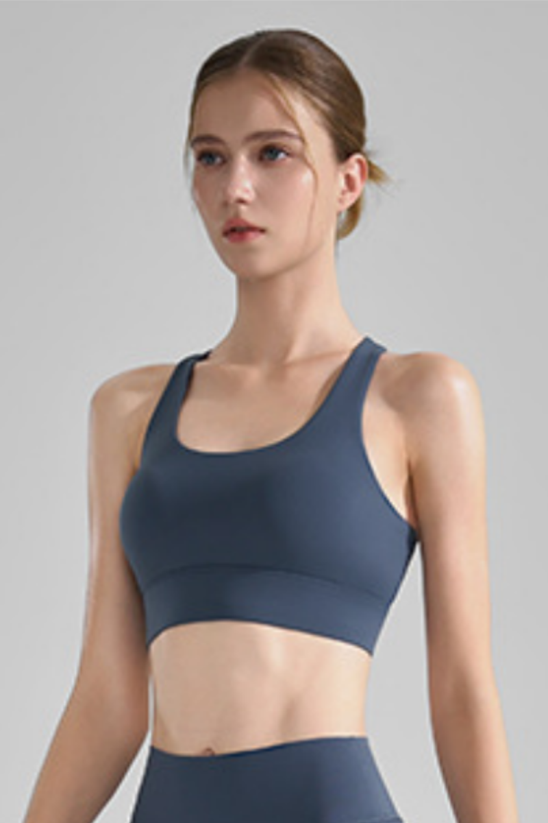 Women's U-Neck Crisscross Straps High Impact Sports Bra