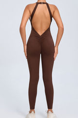 Women Back Buckle Backless Peach Butt Quick Dry One Piece Sports Fitness Yoga Bodysuit