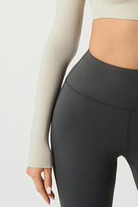 Women Slim-Fit Crop Naked-Feel Long Sleeve Yoga & Running Sportswear Top