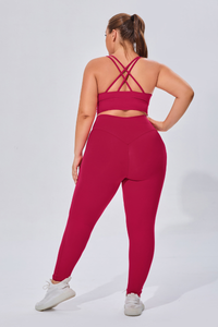 Plus Women's Sports Bra & Butt-Lifting Yoga Leggings Set