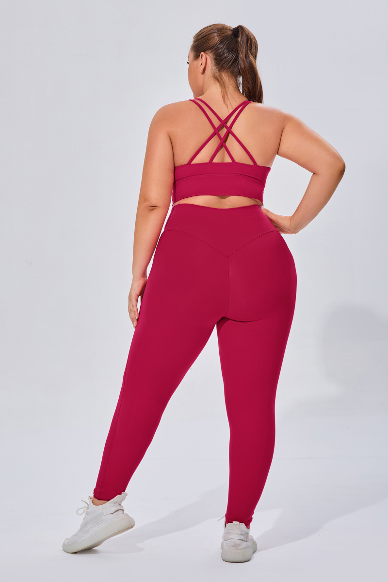 Plus Women's Sports Bra & Butt-Lifting Yoga Leggings Set