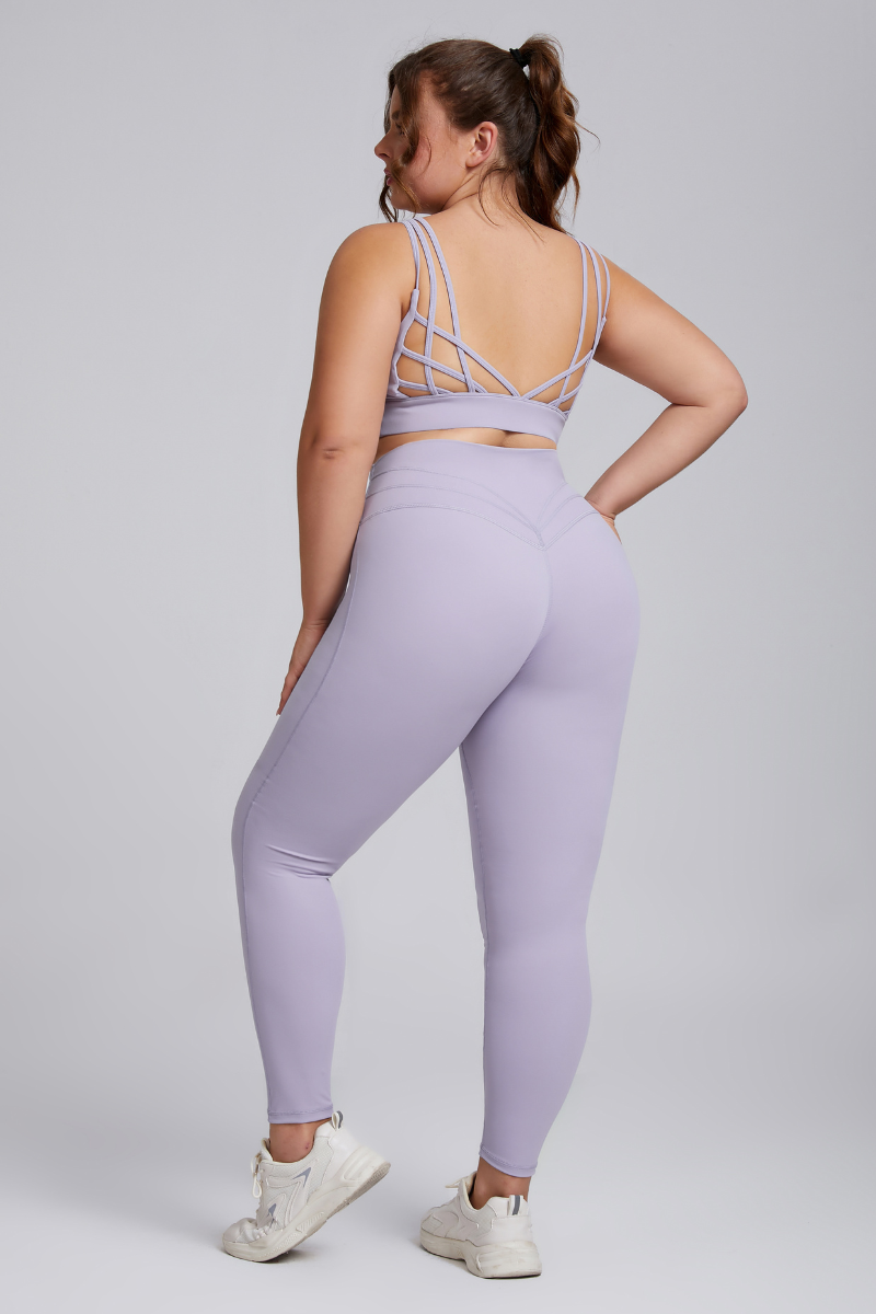 Plus Women's Thin-Strap Sports Bra & Butt-Lifting Yoga Leggings Set