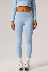 Women Solid Light Fleece Belly Controlling Sports Leggings