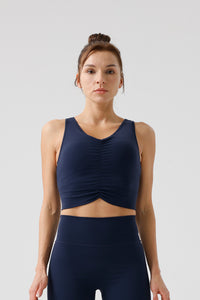 Women Sensual Drawstring Outer Wear With Bust Eco-Friendly Recycled Cotton High Strength Fitness Sports Bra