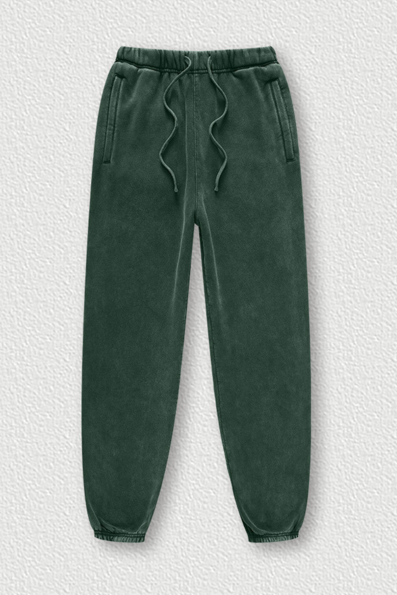 Vintage Washed Fleece Joggers - Unisex Winter Streetwear Pants