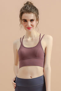 Women's Lace-up Cross-Back Sports Bra