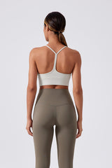 Women Running Sexy Y Back Anti-Shock Gathering Yoga Sports Bra
