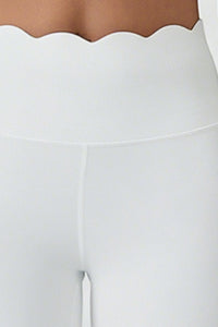 Women's Scalloped Edge Sets:Sports Bra &  High-Waist Legging