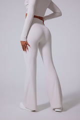 Women'S Brushed V-Shaped High-Waisted Skinny Sculpting Sports Bell Bottoms