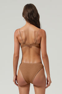 Women's Ribbed Triangle Cup Ring Detail Bikini