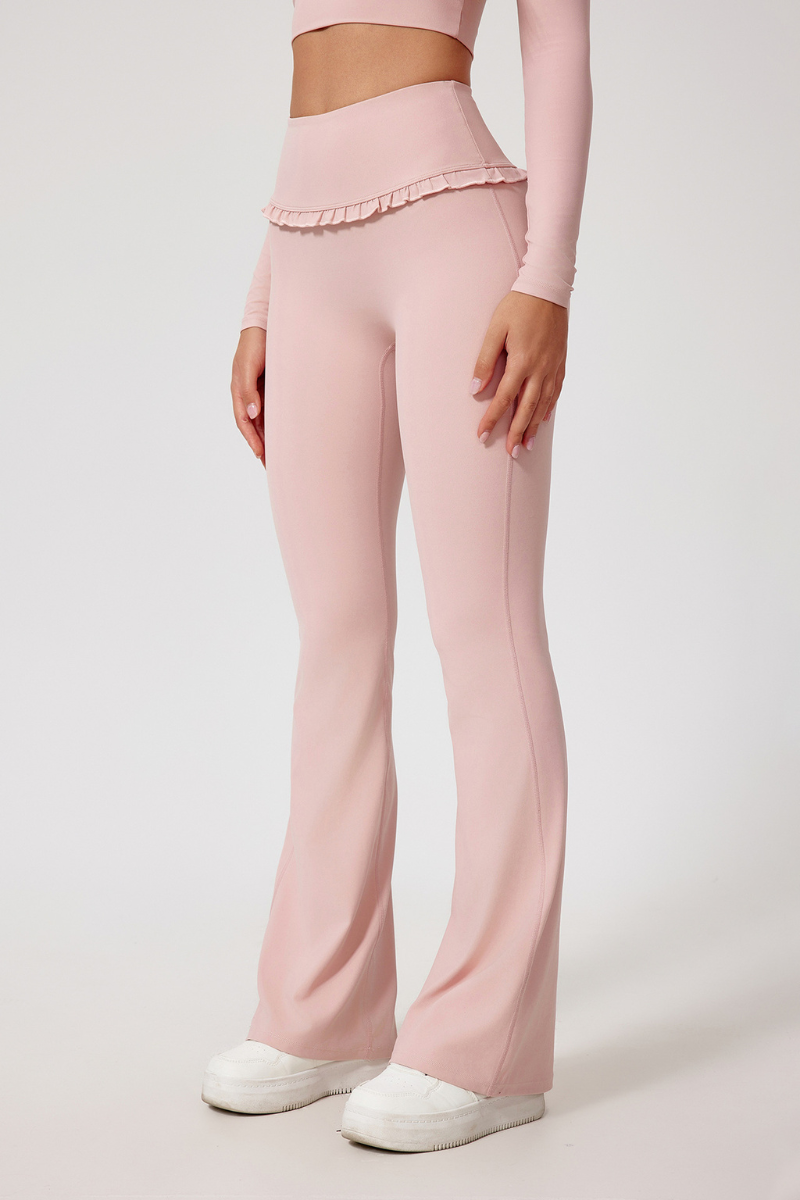 Women's High Waist Lace Solid  Sporty Flared Pants
