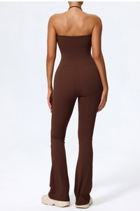 Women's Halter Neck Flared Leg Jumpsuit