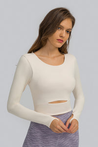 Women'S Yoga Slim Fit Long Sleeved Thumbhole