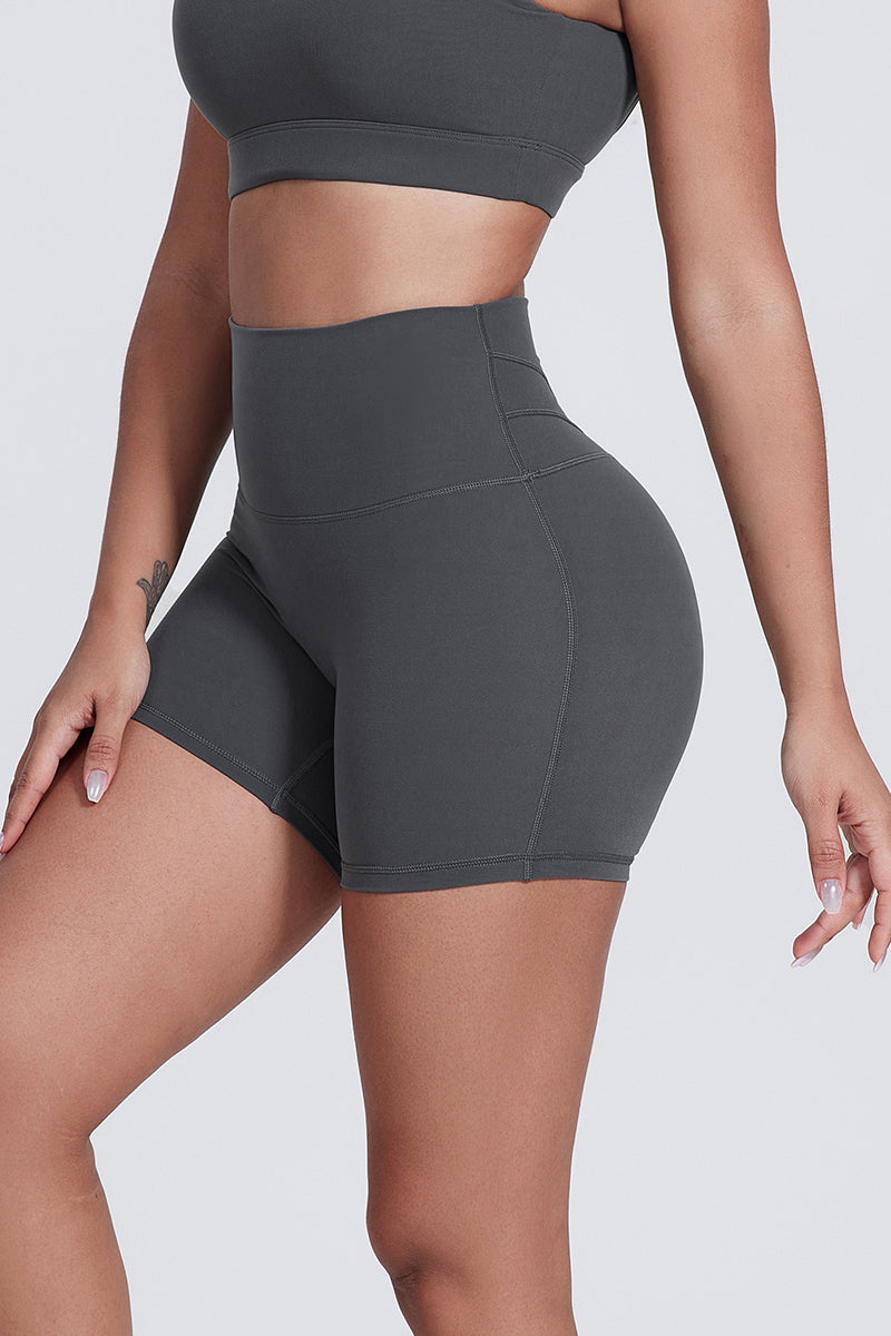 Women'S Fitness Yoga Lines Hip Tight Shorts