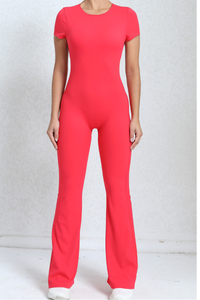 Women's Athletic Backless Pleated Buttock Lift Yoga Jumpsuit