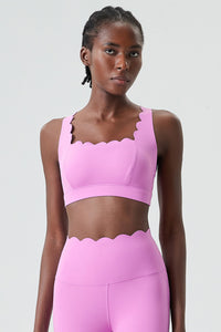 Women Wave-Edge Double-Strap High-Impact Quick-Dry Sports Bra