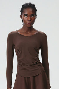 Women Plus-Size Smooth Quick-Dry Sun Protection Loose Fit Training Long Sleeve Top