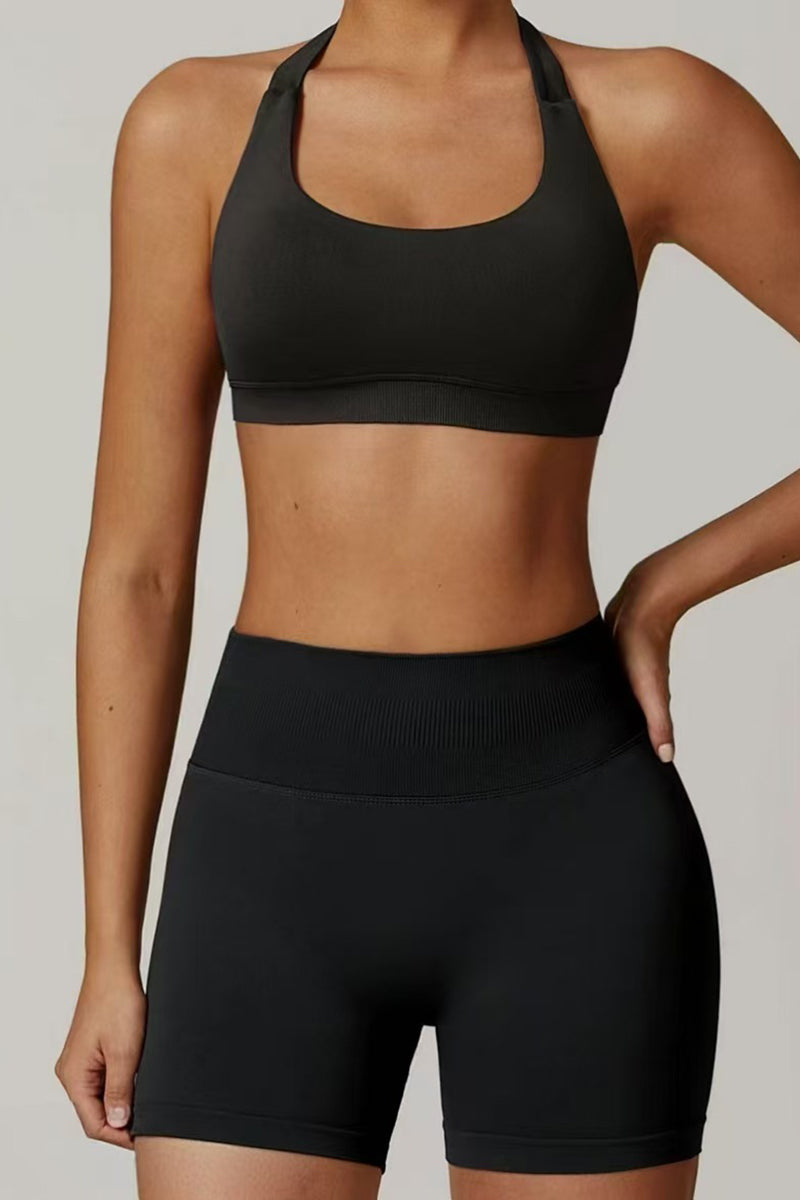 women's   high waisted Hanging sports bra& Leggings suits