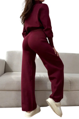 Double-opening zipper fitted sweater set