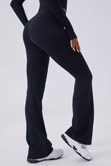 Women High-Waisted Flared Sculpting Yoga Leggings