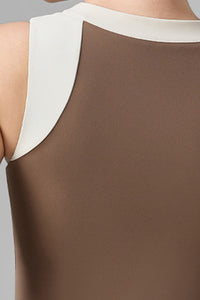 Women's Sports Sets:Half-Zip Color Block Bra And Leggings