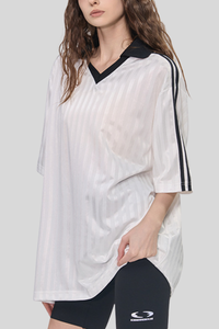 Unisex 165G lightweight retro V-neck sports jersey T-shirt