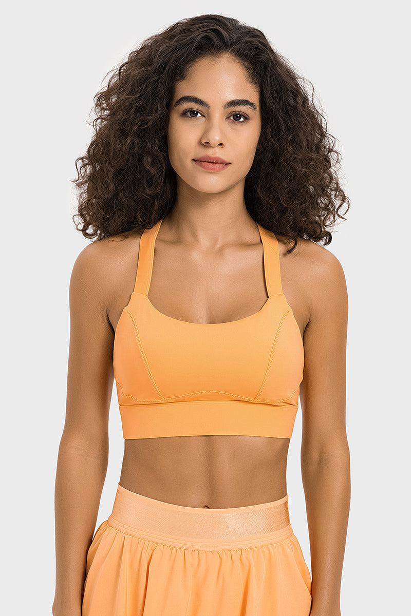 Women's High Stretch Gathering Clasp Sports Bra