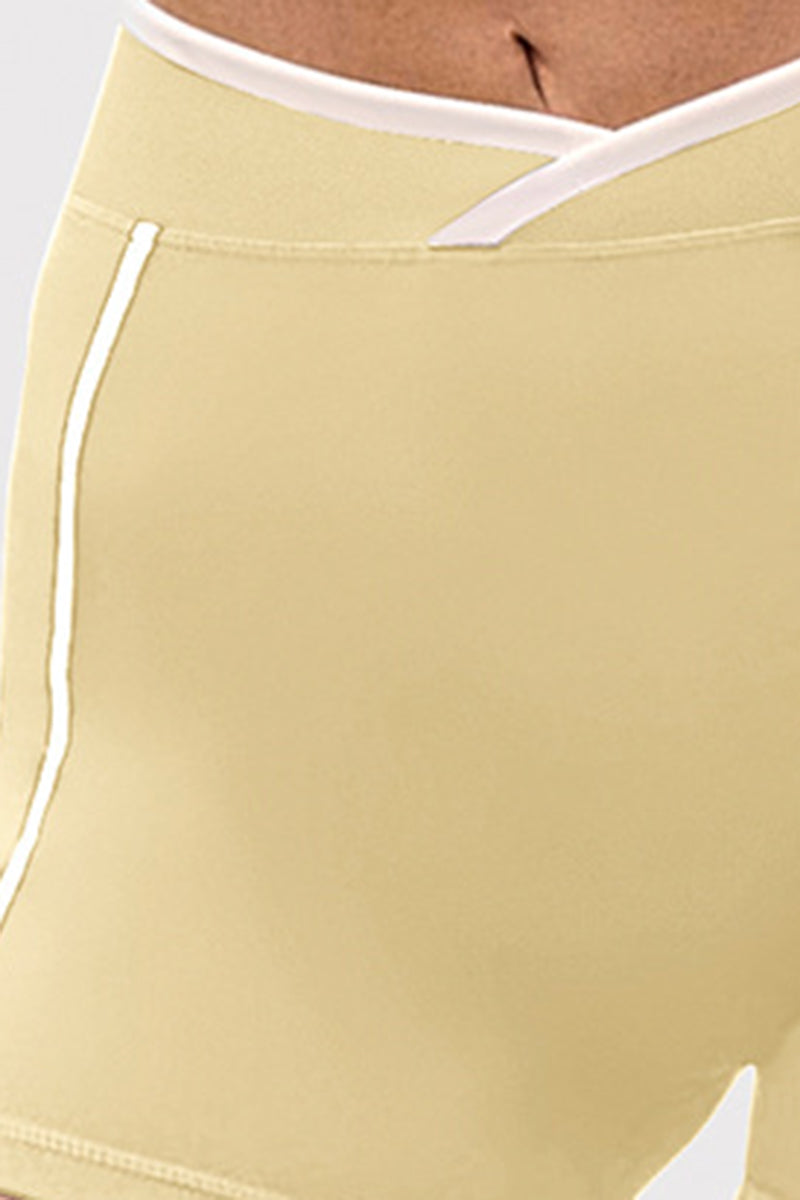 Women's U-Neck Color Clash Bra And Shorts Two Piece Sets