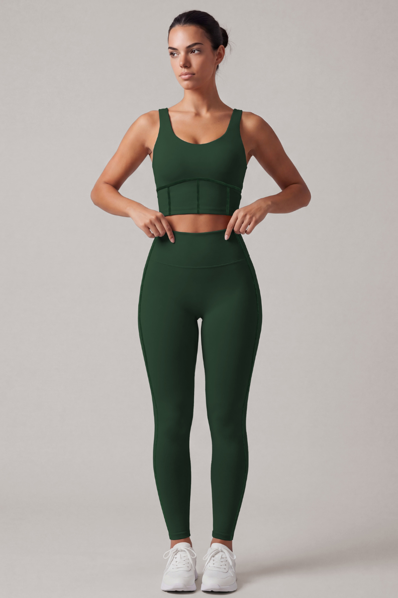 Women's Yoga Set:U-neck Bra And High Waist Leggings