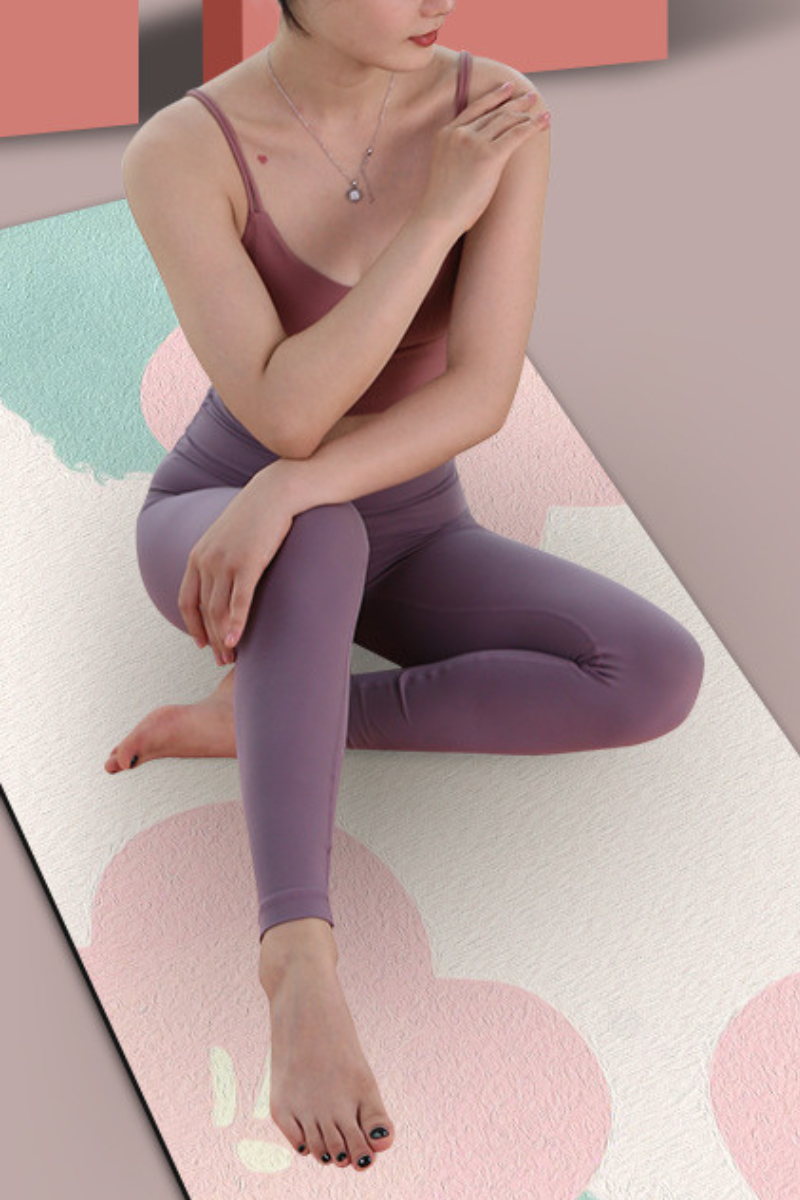 Anti-Slip Foldable Flower Print Ultra-Thin Travel Yoga Mat