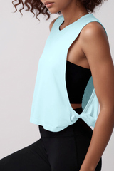 Women's Lightweight Crew Neck High Side Slit Loose Tank Top